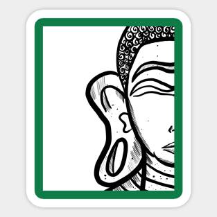 Solid Line of Buddha Sticker